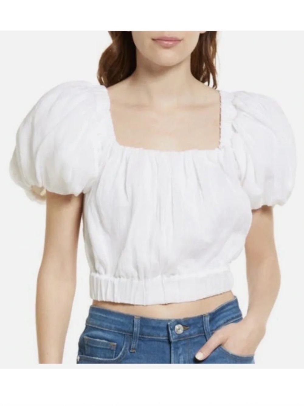 FRAME Bubble Sleeve White Blouse Size XS